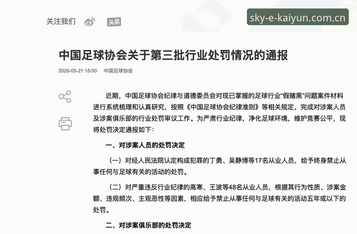 足协第三批禁足名单全面解析：从17人终身禁赛看中国足球反腐深度与开云体育平台视角下的行业反思